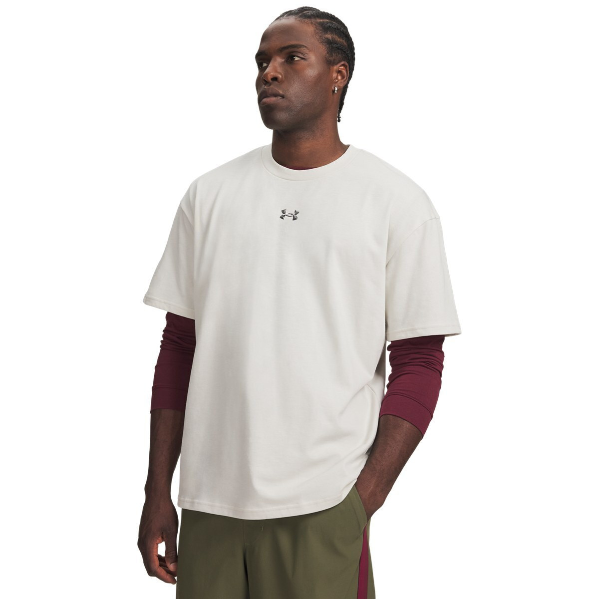 UA M HWT METAL LOGO SS