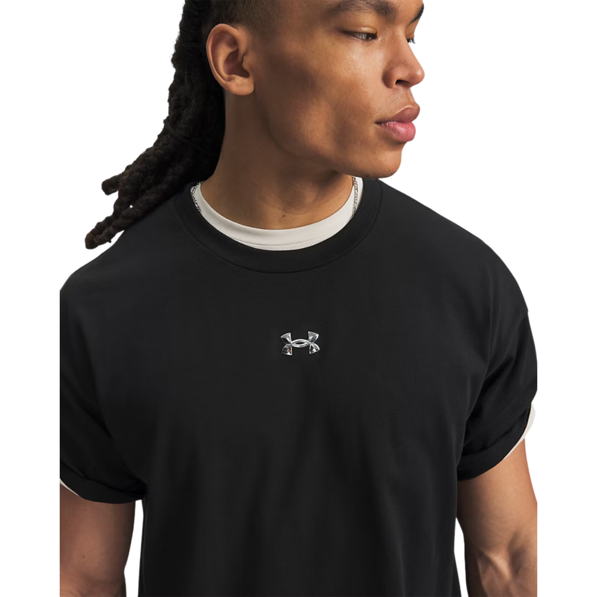 UA M HWT METAL LOGO SS