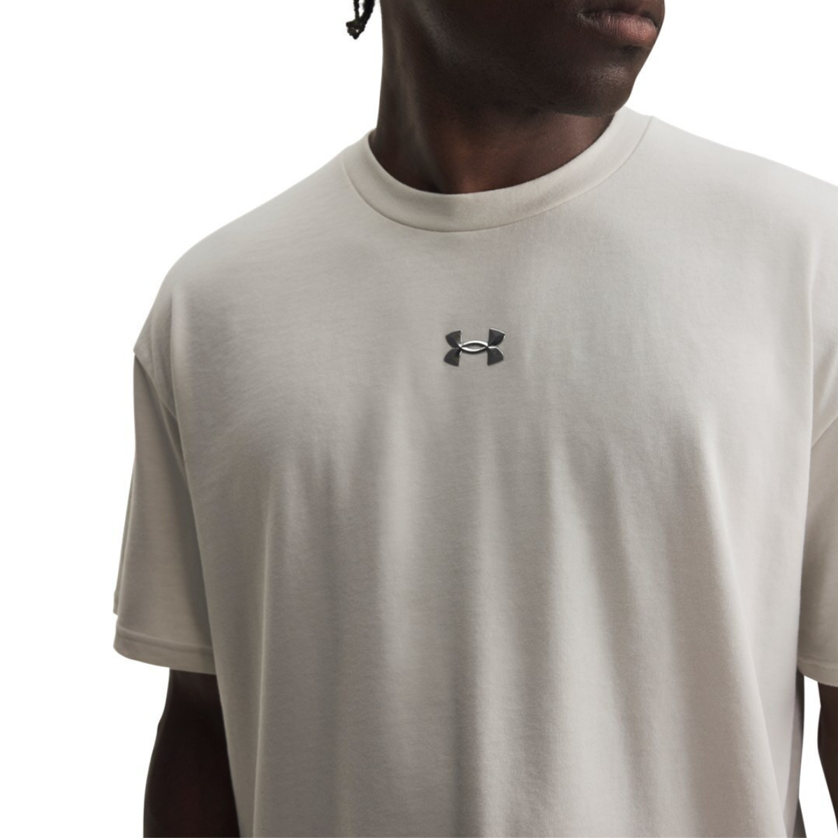 UA M HWT METAL LOGO SS