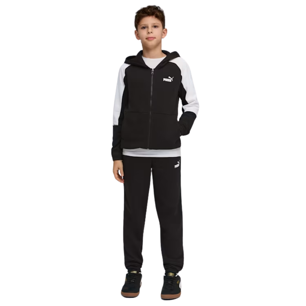 PUMA ESS BLOCK Hooded Full-Zip Sweat Suit TR B