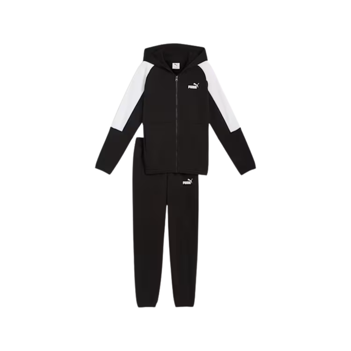 PUMA ESS BLOCK Hooded Full-Zip Sweat Suit TR B